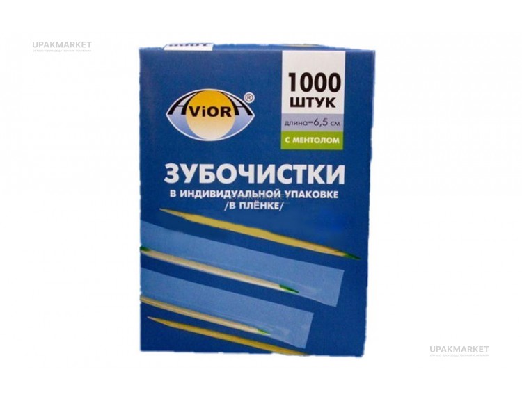 Зубочистки в индивидуальной полиэтиленовой упаковке  1000штс ментолом АВИОРА — UPAKMARKET