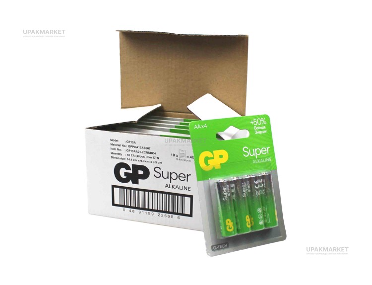 Батарейка АА/LR6 пальчиковая Super Alkaline G-TECH BL3 1 GP — UPAKMARKET