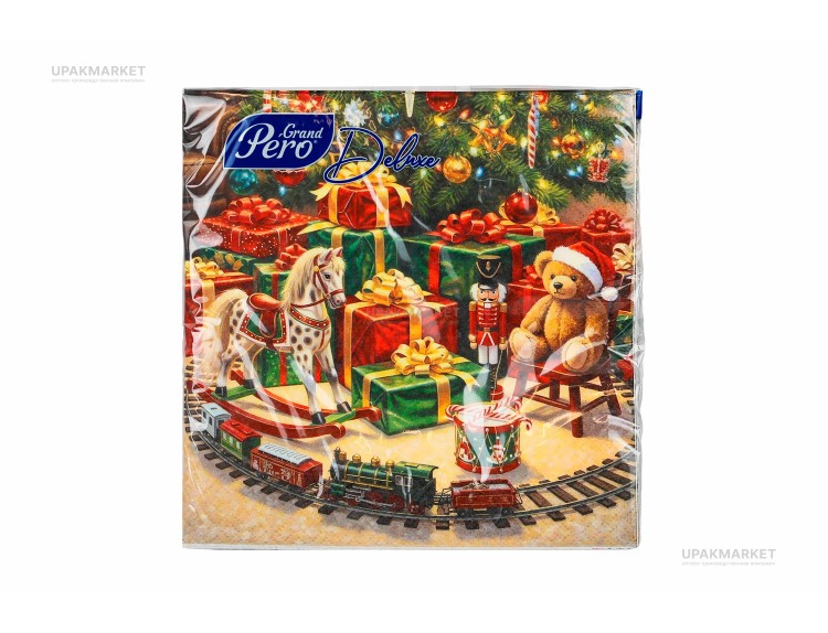Салфетки НГ 33х33 3-х слойная, "Время чудес" 20 штук,  GrandPero Deluхе — UPAKMARKET