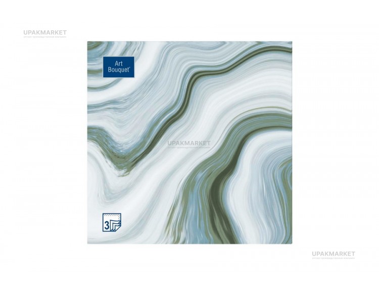Салфетки 33х33 3 - слойн.  Art Bouquet 20 шт  Агат — UPAKMARKET