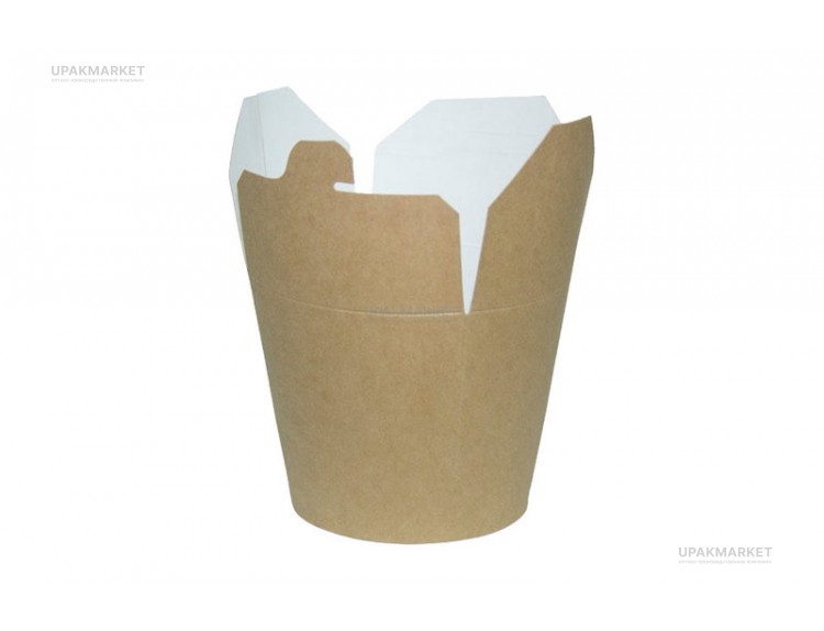 Короб бумажный   China Pack   /d1-70x83,d2-83,h-100/   Крафт   750мл   (500шт) — UPAKMARKET