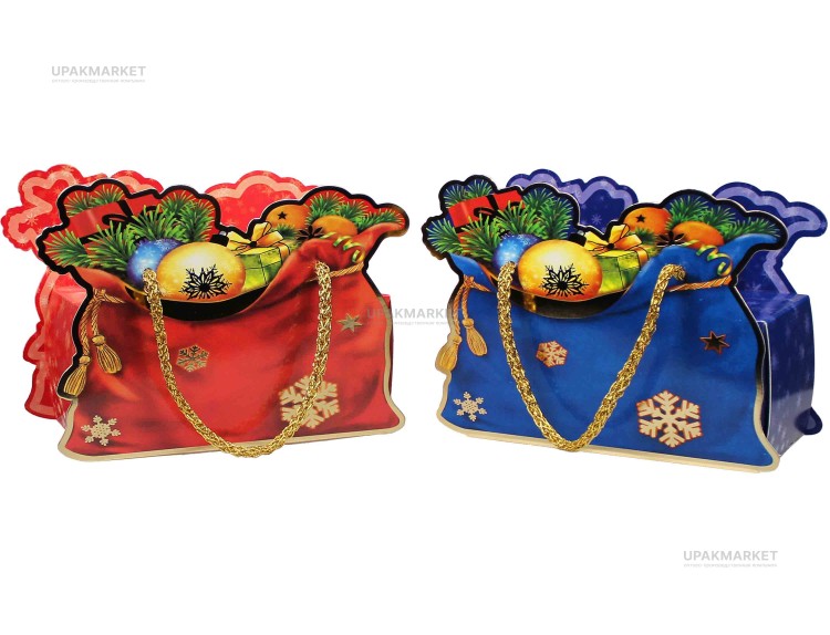 Подарочная коробка синяя/красная (72шт) 18х9х15 (N282,284) НГ — UPAKMARKET