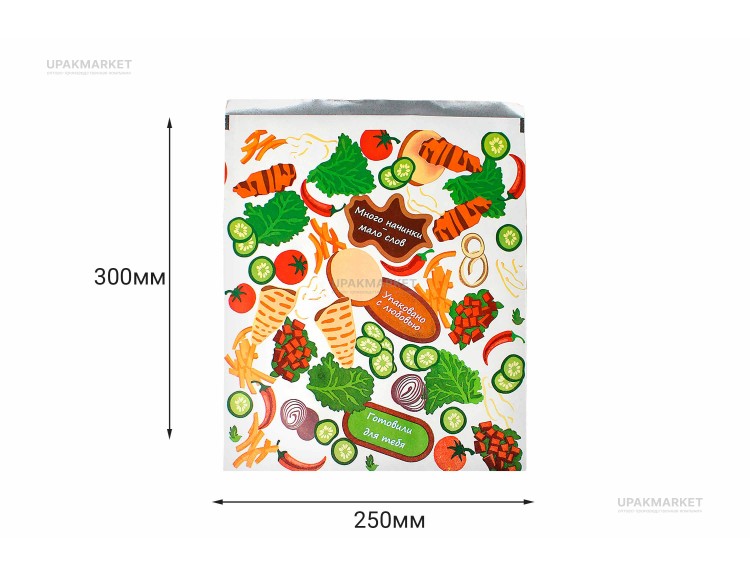 Пакеты для ГРИЛЯ 25см х 30см спечатью (буфлен) (200шт) — UPAKMARKET