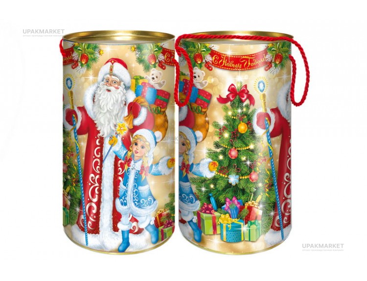 Туба новогодняя 1000гр ПРАЗДНИК 12х22см — UPAKMARKET