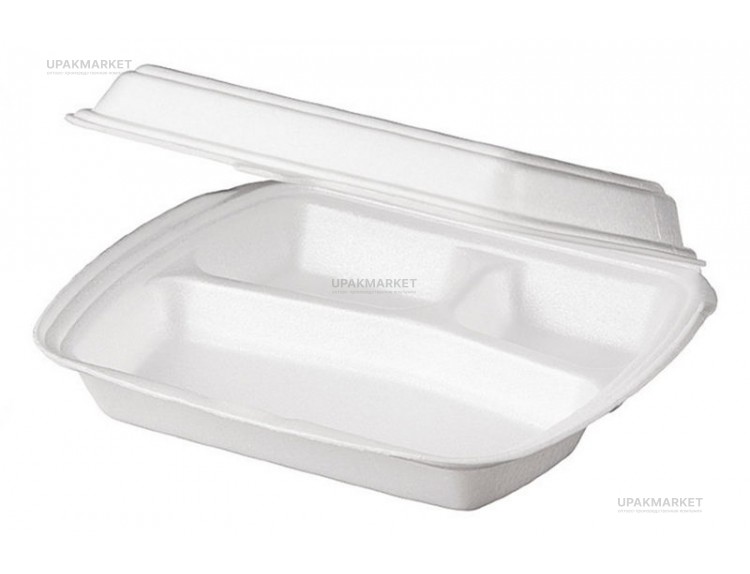 Ланч бокс LB-MAX-3 белый ЭКО /255х190х70/ Мегапласт — UPAKMARKET