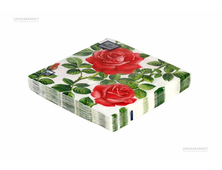 Салфетки 33х33 трехслойные "Английская роза " 20шт Art Bouquet — UPAKMARKET