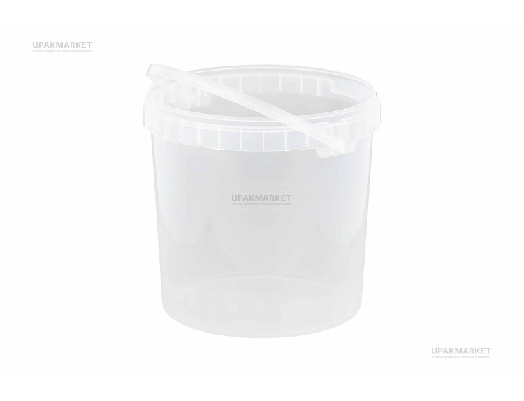 Ведро/крышка 3,4л прозрачное /182х175/ ВЗЛП (50шт.в кор.) — UPAKMARKET