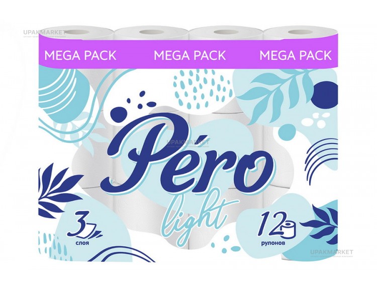 Туалетная бумага PERO Light 3х сл. (12 рулонов в упаковке) — UPAKMARKET