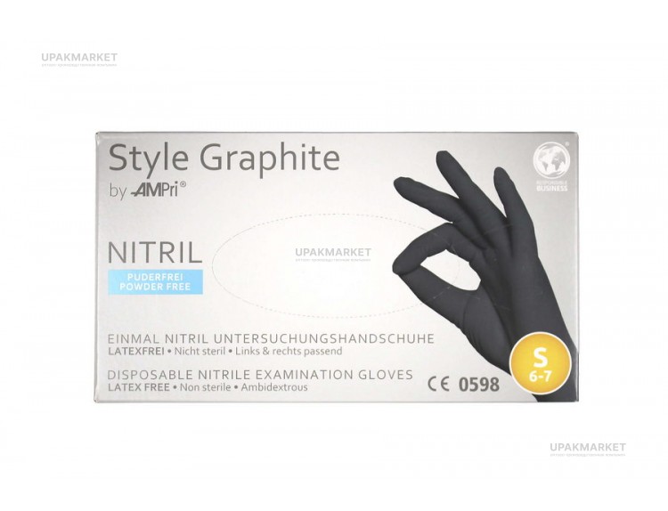 Перчатки нитриловые неопудренные смотровые S серые ПРЕМИУМ STYLE GRAPHITE /10уп х 100шт/ — UPAKMARKET