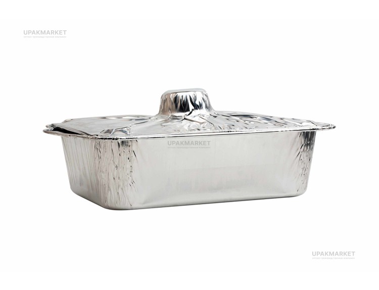Алюминиевая форма Кастрюля с крышкой SP-328 330х210Х95мм,4200мл.(100шт) — UPAKMARKET