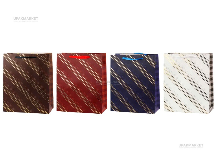Пакет бумажный подарочный 26х32х12см микс — UPAKMARKET