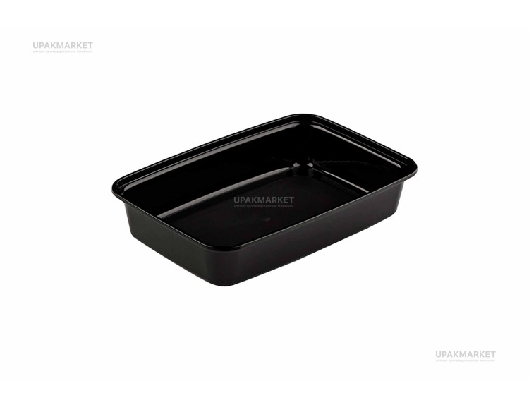 Контейнер 0,83л  207х140х40 1-секц. с крышкой черный ПП ВЗЛП — UPAKMARKET