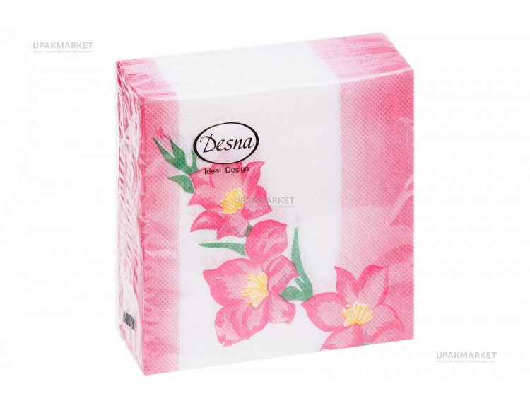 Салфетки 25х25 "Гладиолус" 1 сл. 40л ДЕСНА — UPAKMARKET