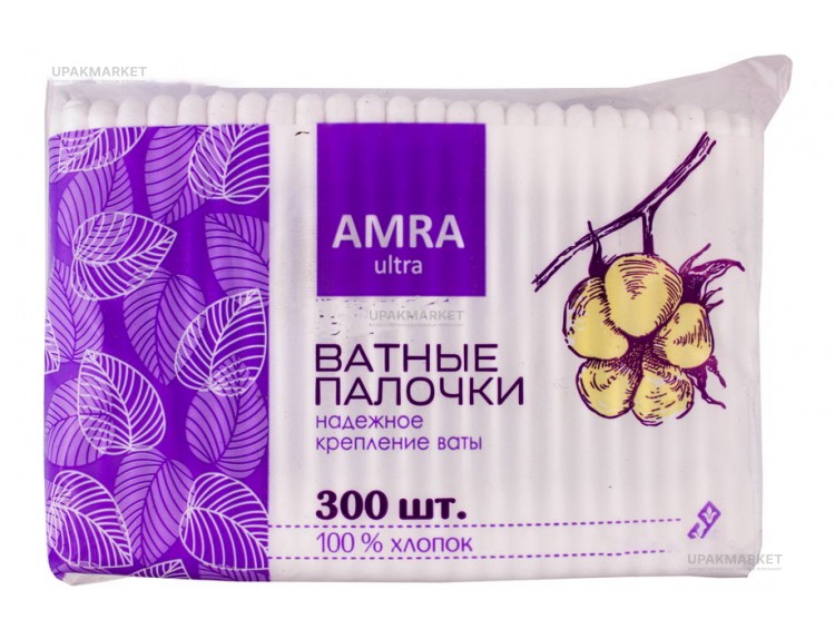 Ватные палочки 300шт АМРА Бумфа — UPAKMARKET
