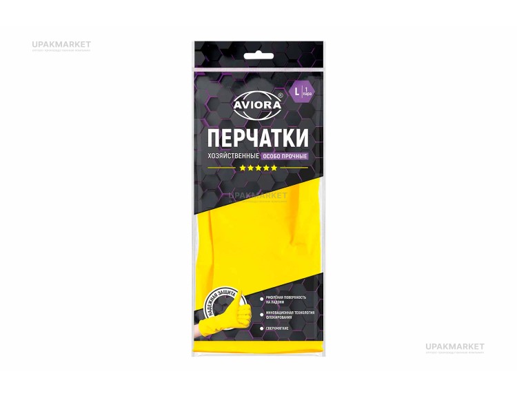 Перчатки резиновые L 5 Звезд AVIORA ЧЗ — UPAKMARKET