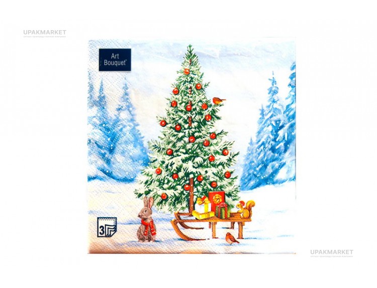 Салфетки НГ 33х33 3х сл. "Лесная красавица" 20шт Art Bouquet — UPAKMARKET