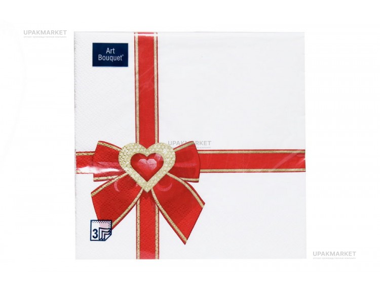 Салфетки 33х33 3 - слойн. Art Bouquet 20 шт Подарок с любовью — UPAKMARKET