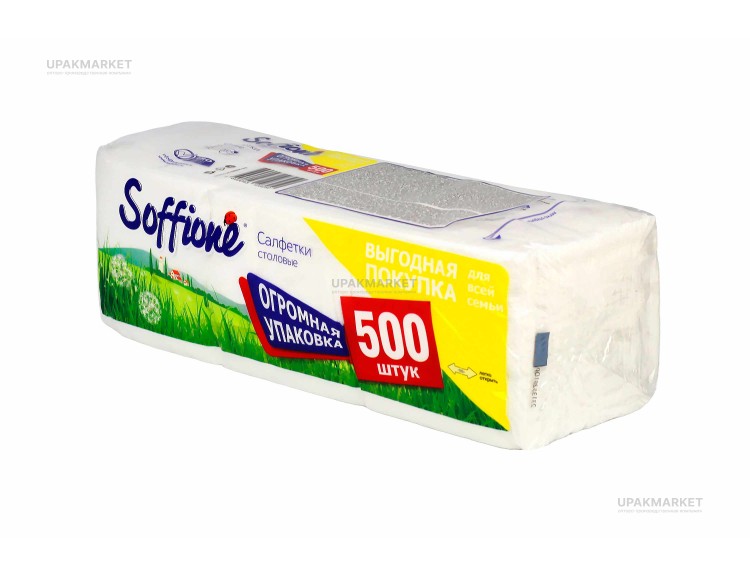 Салфетки 24х24 500л/15уп белые (SOFFIONE) — UPAKMARKET