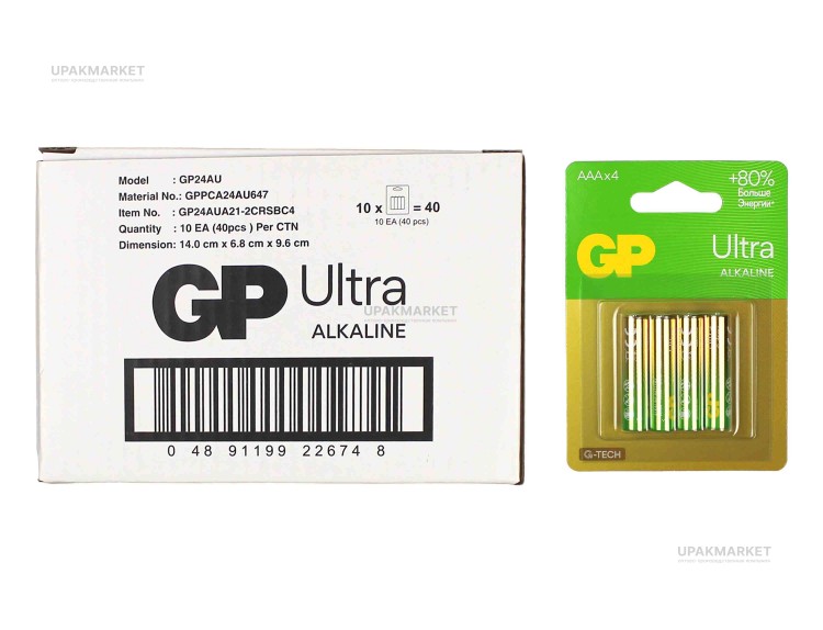 Батарейка AAA/LR3 Ultra Alkaline G-TECH BL4 GP — UPAKMARKET