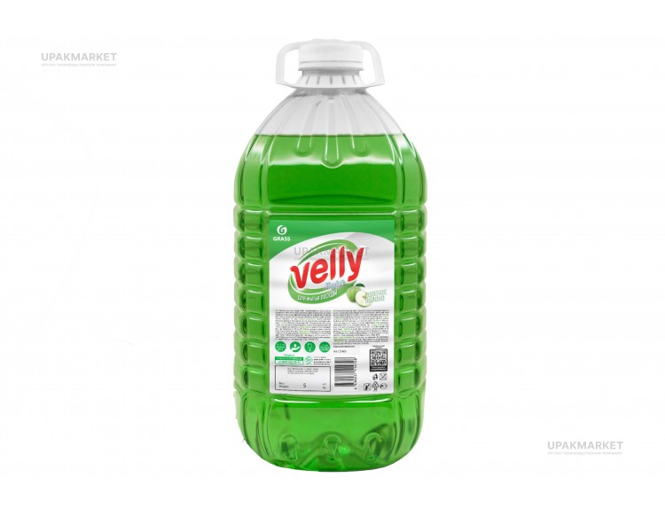 Средство для мытья посуды "Velly" light (зеленое яблоко) 5кг   GraSS ЧЗ — UPAKMARKET