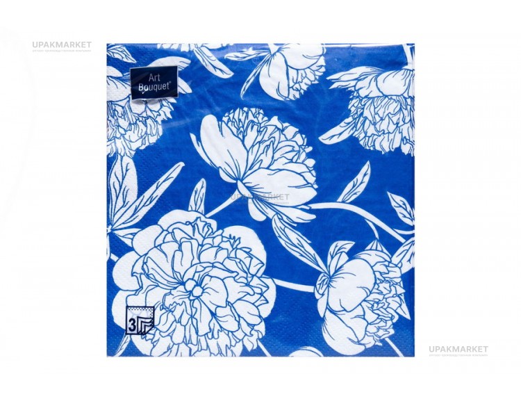 Салфетки 33х33 3 - слойн. Art Bouquet 20 шт Венеция Синий — UPAKMARKET