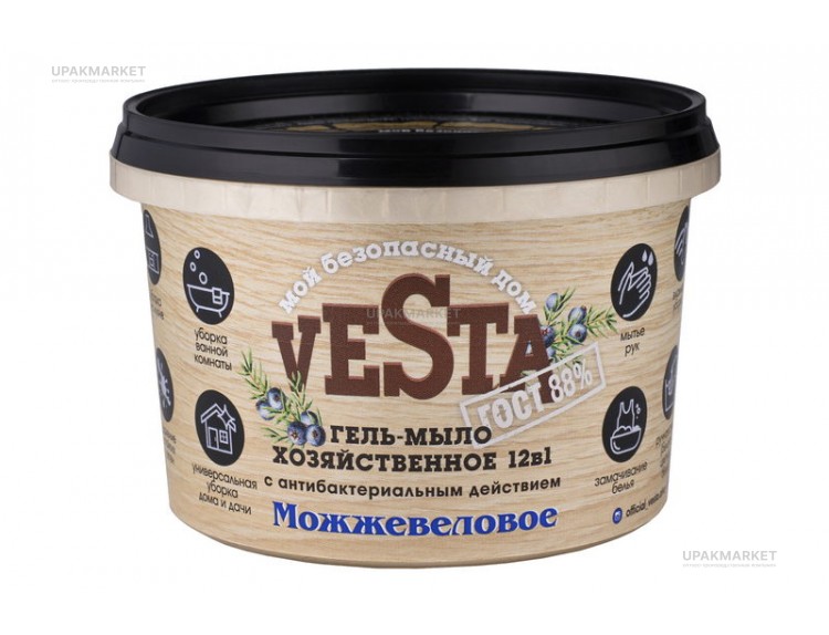 Гель-мыло хозяйственное "Можжевеловое ГОСТ 88%" 500гр Алва Vesta — UPAKMARKET