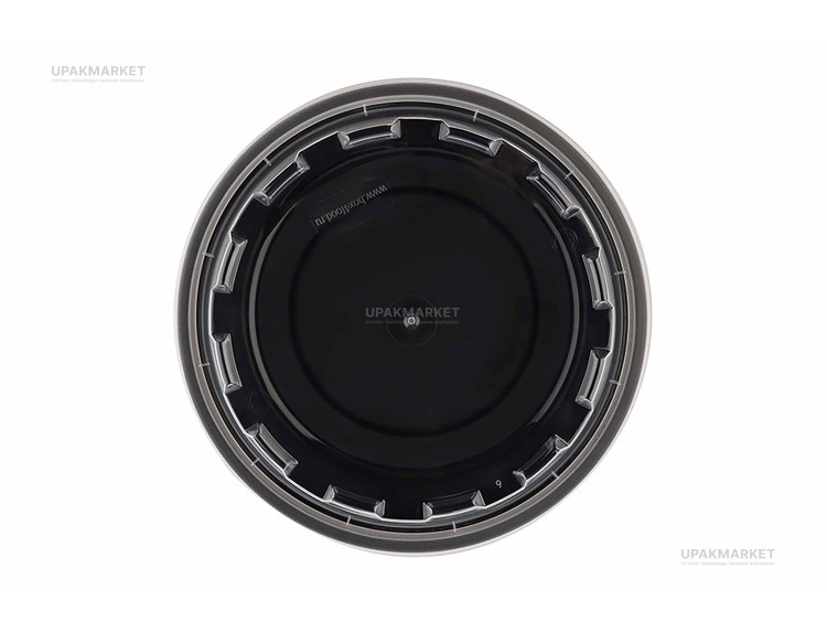 Контейнер 0,95л 173х64 с крышкой круглый черный ПП ВЗЛП — UPAKMARKET