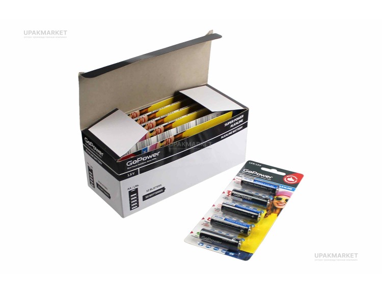 Батарейка GoPower AA/LR06 пальчиковая Alkaline BL5 1х5 — UPAKMARKET