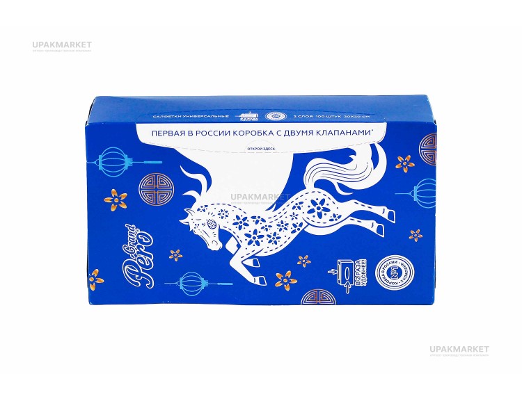 Салфетки в коробке V-сложение 2х сл. 100шт GrandPero — UPAKMARKET
