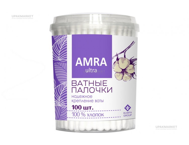 Ватные палочки 100шт АМРА Бумфа — UPAKMARKET