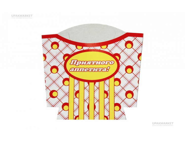 Короб-Стакан для картофеля фри малый желтый 34х62х85 80гр — UPAKMARKET