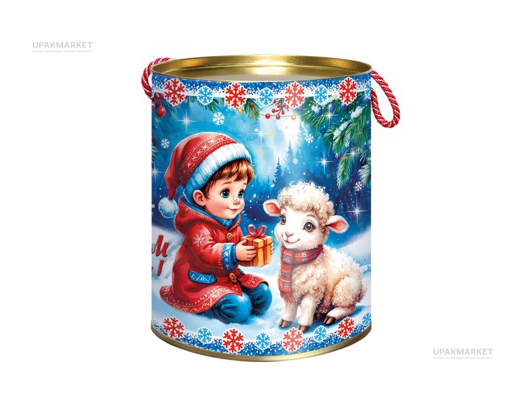 Туба новогодняя 700гр ДУЭТ 12х16,5см — UPAKMARKET
