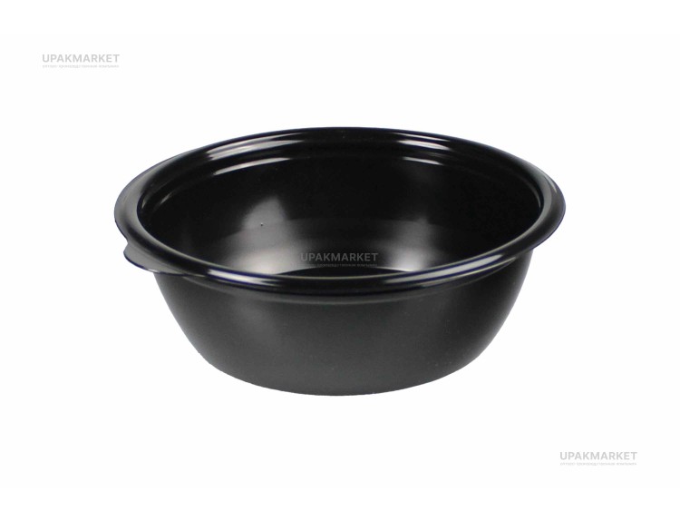 Тарелка ССПК-14154/144х150х47/ (РР) черная 375 мл(300шт) — UPAKMARKET