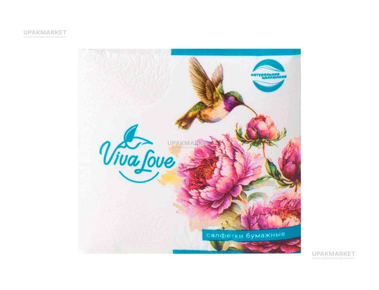 Салфетки "Колибри" 80л белая Viva Love — UPAKMARKET