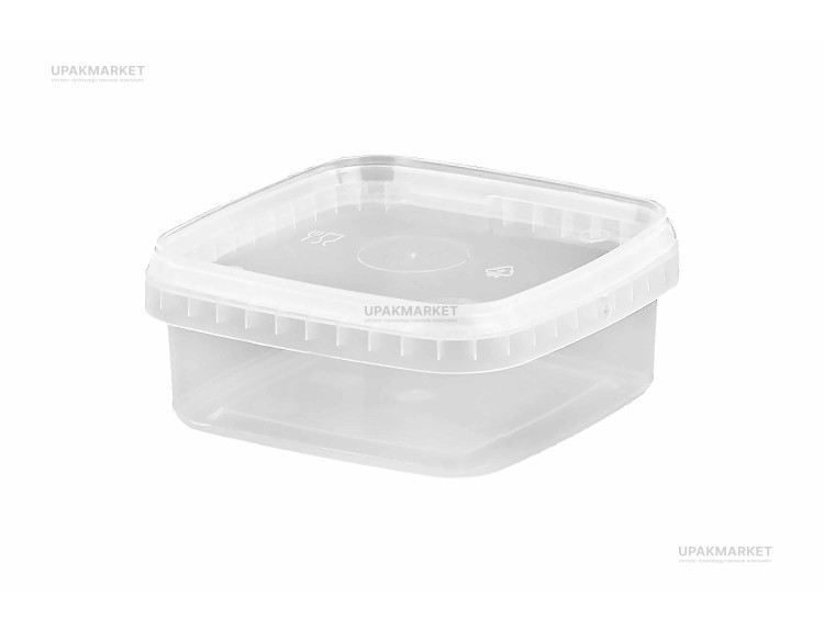 Ведро/крышка 0,5л прозрачное квадратное /131х131х54/ — UPAKMARKET