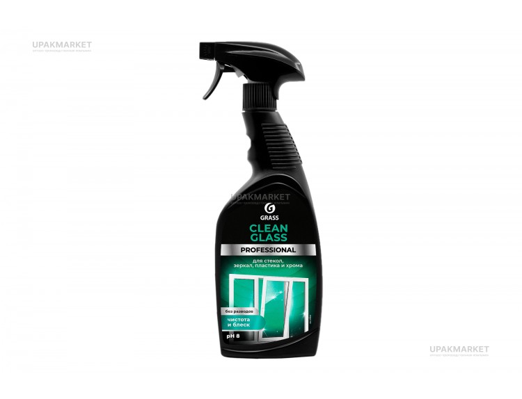 Очиститель стекол и зеркал с триггером CLEAN GLASS Professional 600 мл GraSS ЧЗ — UPAKMARKET