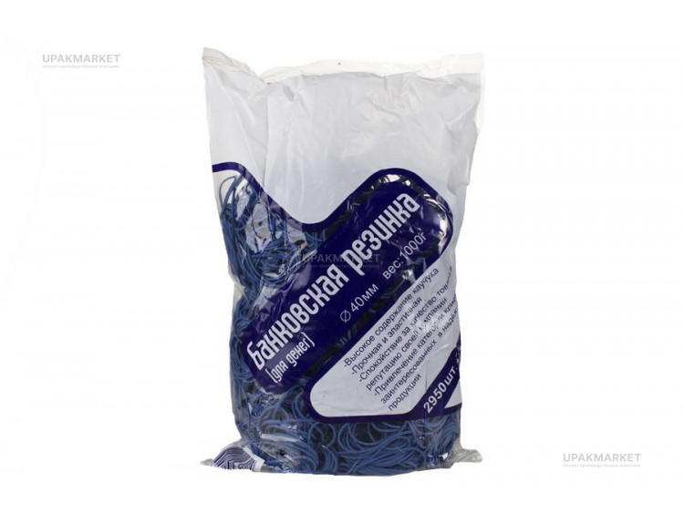 Резинки для денег  1000г (d40) 20кг синяя LINGER — UPAKMARKET