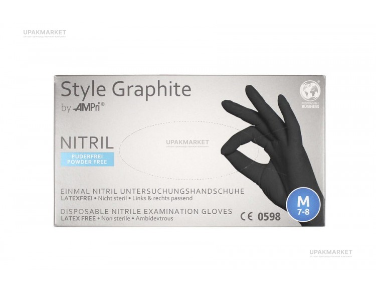 Перчатки нитриловые неопудр.смотр. STYLE GRAPHITE (ПРЕМИУМ) М — UPAKMARKET