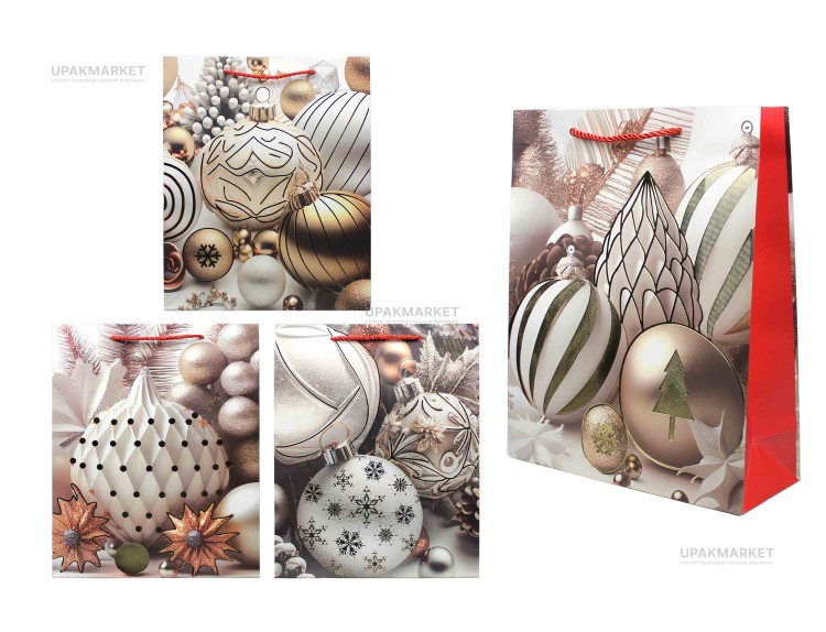 Пакет бумажный НГ 26х32х10см люкс — UPAKMARKET