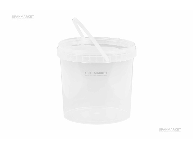 Ведро/крышка 1л прозрачное/133х121/ — UPAKMARKET