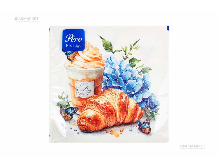 Салфетки 33х33см 3 слоя "Ароматный завтрак" 20 листов PERO Prestige — UPAKMARKET
