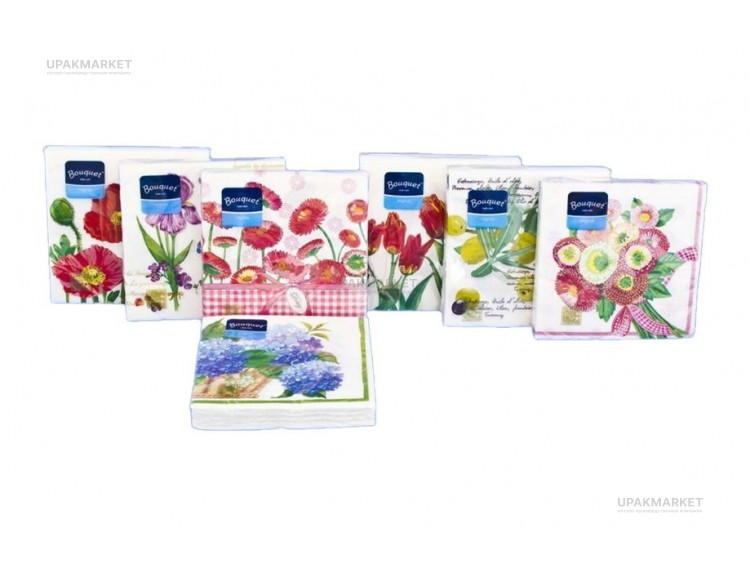 Салфетки 33х33 3-  слойн. Desna Art Bouquet 20 шт — UPAKMARKET