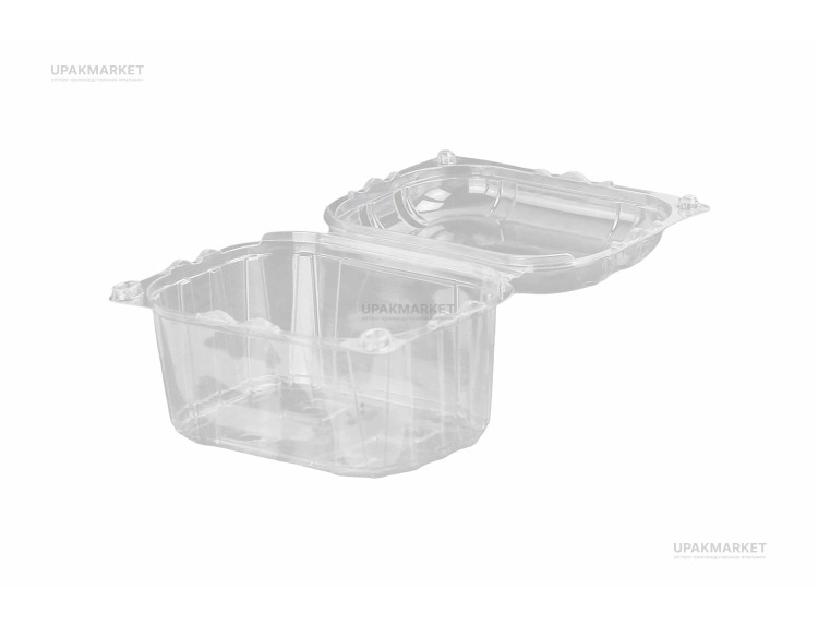 Контейнер прямоугольный с крышкой ПР-РКФ-250 (ПЭТ) — UPAKMARKET