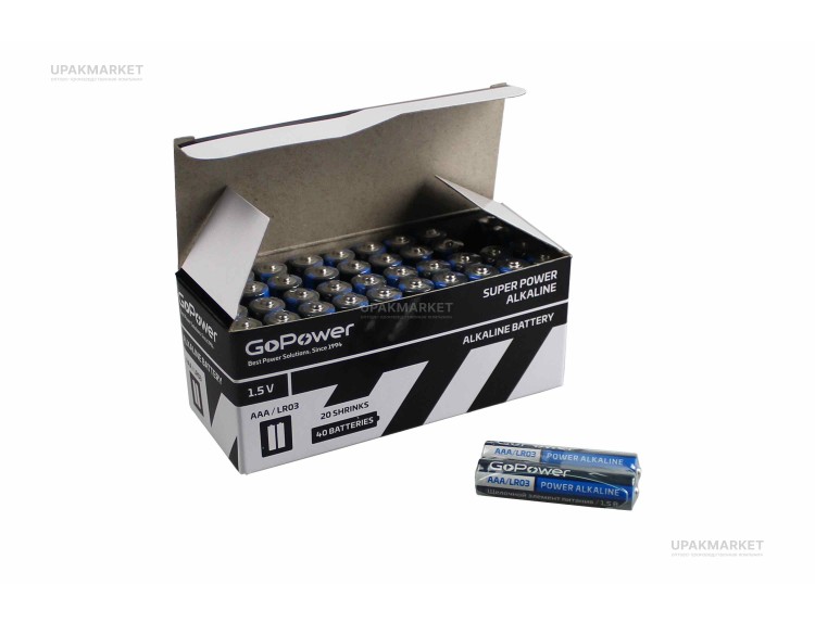 Батарейка GoPower AAA/LR03 мизинчиковая Alkaline 2S — UPAKMARKET