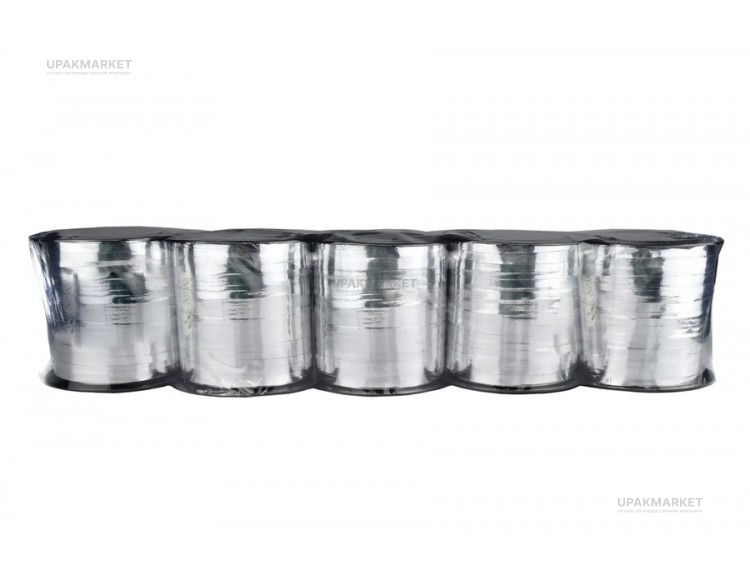 Лента 0,5 см Рабочая СЕРЕБРО  (250ярд) — UPAKMARKET
