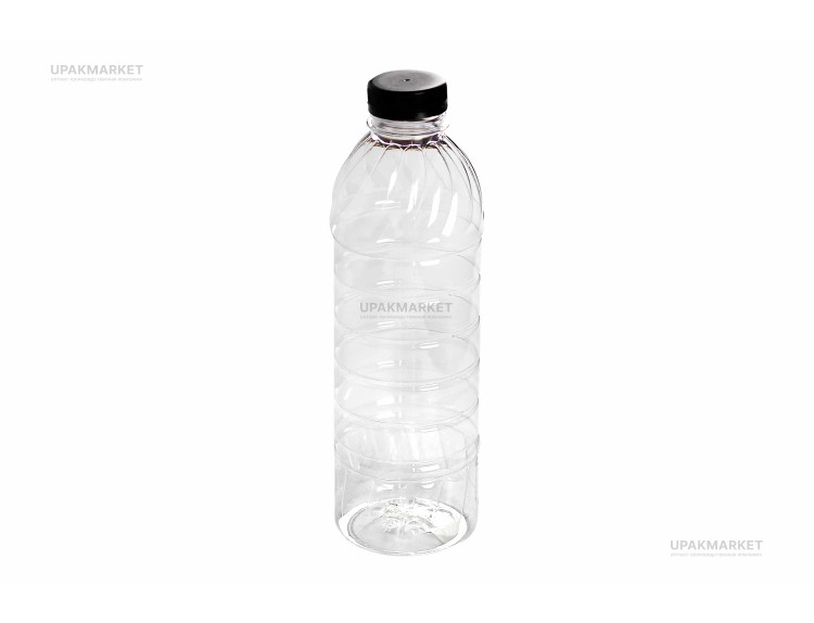 Банка ПЭТ 1,0л "Сок" черная/белая крышка №38 — UPAKMARKET