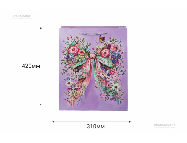 Пакет бумажный подарочный 31х42х12см Люкс микс — UPAKMARKET