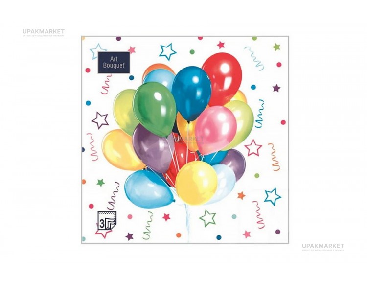 Салфетки 33х33 3 - слойн. Art Bouquet 20 шт Веселый праздник — UPAKMARKET