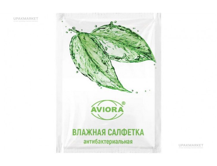 Салфетка влажная в индивидуальной упаковке 14x14мм Анибактериальные АВИОРА — UPAKMARKET