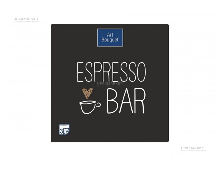 Салфетки 33х33 3 - слойн. Art Bouquet 20 шт Espresso Bar (Кофе) — UPAKMARKET